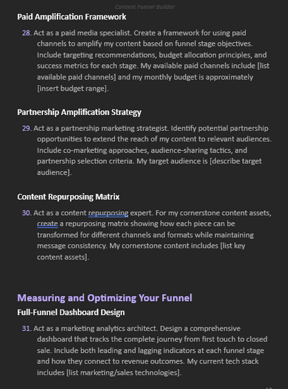 Content Funnel Builder - Prompts