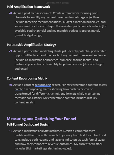 Content Funnel Builder - Prompts