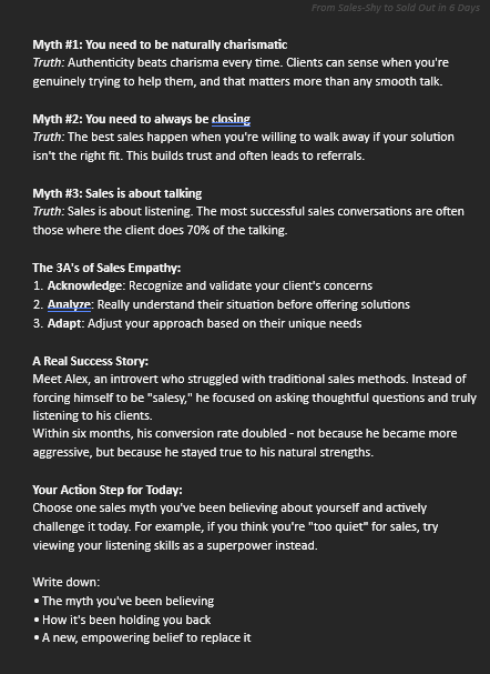 From Sales-Shy to Sold Out in 6 Days - Mini-Course