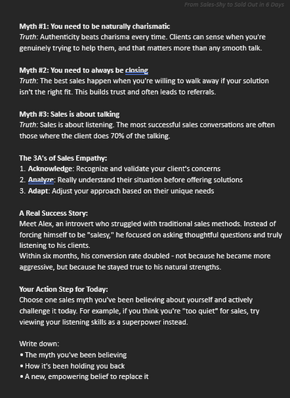 From Sales-Shy to Sold Out in 6 Days - Mini-Course